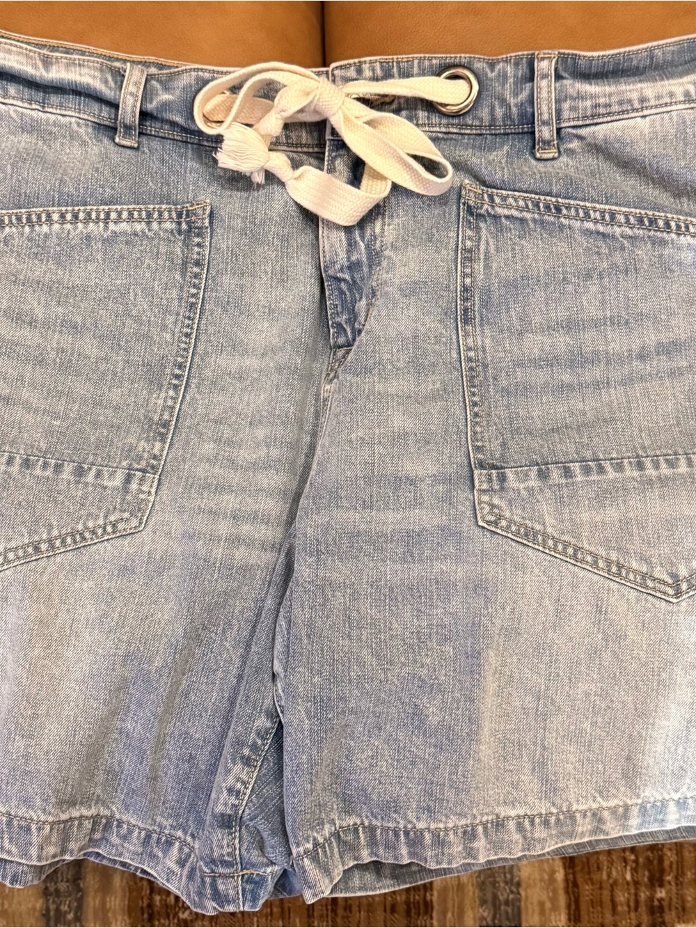 torrid Blue Denim Shorts with Contrast Stitching